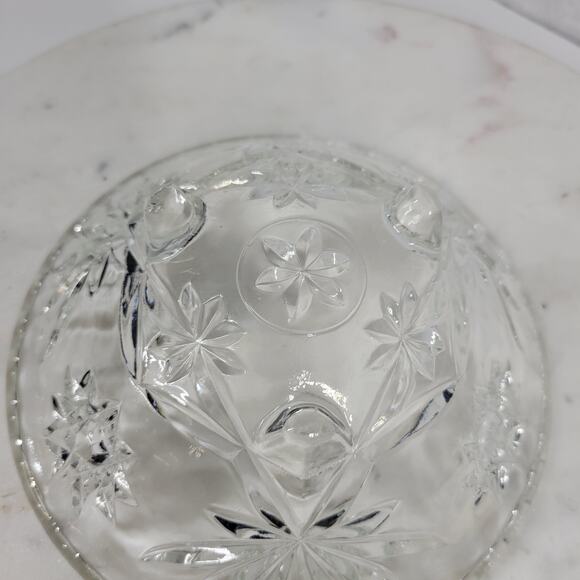 Vintage Crystal 3 Toed Footed Cut Glass Bowl 6.5"x2.5" Clear Candy Trinket Dish - Picture 8 of 16